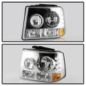 Silverado 1500/2500 99-02 / Silverado 3500 01-02 / Suburban 1500/2500 00-06 / Tahoe 00-06 LED (Utbytbara LEDs) Strålkastare – Krom Spyder Auto