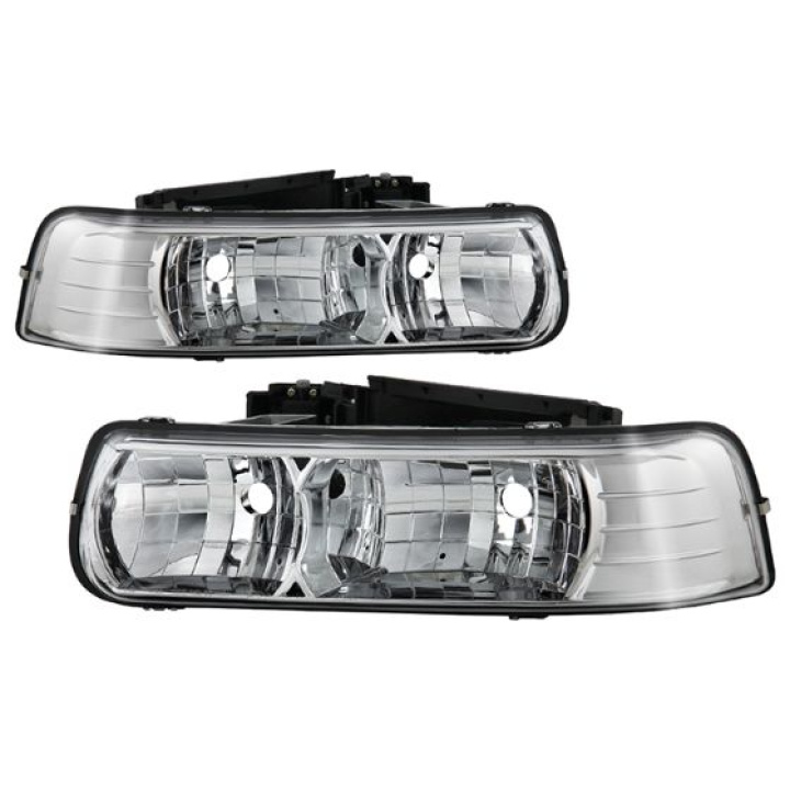 HD-YD-CSIL99-C Chevy Silverado 1500/2500 99-02 / Chevy Silverado 3500 01-02 / Chevy Suburban 1500/2500 00-06 / Chevy Tahoe 00-06 Strålkastare - Krom S