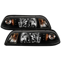 Ford Mustang 87-93 1PC LED (Utbytbara LEDs) Strålkastare - Svarta Spyder Auto