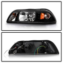 Ford Mustang 87-93 1PC LED (Utbytbara LEDs) Strålkastare - Svarta Spyder Auto