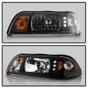 Ford Mustang 87-93 1PC LED (Utbytbara LEDs) Strålkastare - Svarta Spyder Auto