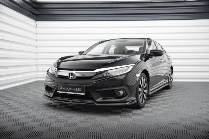 Honda Civic Mk10 2017-2022 Frontläpp / Frontsplitter V.2 Maxton Design i gruppen Välj bilmodell / Honda / Civic FC - FK Standard 16-21 / Styling / Front hos DDESIGN Scandinavia AB (HO-CI-10-FD2G)