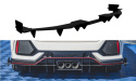 Honda Civic Type-R Mk10 / Mk10 Facelift 2019-2022 Street Pro Bakre Diffuser Röd Maxton Design