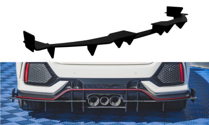 Honda Civic Type-R Mk10 / Mk10 Facelift 2019-2022 Street Pro Bakre Diffuser Röd Maxton Design i gruppen Välj bilmodell / Honda / Civic Type R FK8 17-21 / Styling hos DDESIGN Scandinavia AB (HOCI10TYPERCNC-RS1BRB)