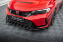 Honda Civic Type-R Mk 11 2023- Street Pro Frontläpp / Frontsplitter + Flaps Svart/Röd + Blanka Flaps Maxton Design
