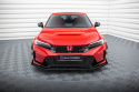 Honda Civic Type-R Mk 11 2023- Street Pro Frontläpp / Frontsplitter + Flaps Svart/Röd + Blanka Flaps Maxton Design