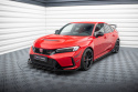 Honda Civic Type-R Mk 11 2023- Street Pro Frontläpp / Frontsplitter + Flaps Svart/Röd + Blanka Flaps Maxton Design
