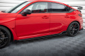 Honda Civic Type-R Mk 11 2023- Street Pro Sidoextensions + Flaps Svart/Röd + Blanka Flaps Maxton Design