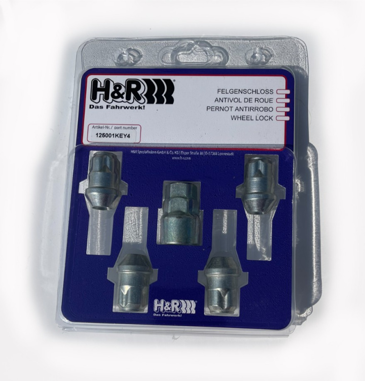 H&R Låsmutter HR-1225001KEY4 M12x1,25 Konisk Silver, i gruppen Välj bilmodell hos DDESIGN Scandinavia AB (HR-1225001KEY4)
