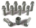 HR-1253502SET H&R Bultsats inkl låsbutar M12x1,5 Sfäriskt Silver, Längd 35mm