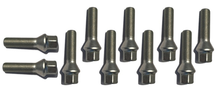 HR-1452801Paket hjulbultar 10st M14x1.5 Konisk Silver, Längd 28mm 10 st bultar i gruppen Välj bilmodell hos DDESIGN Scandinavia AB (HR-1452801pkt)
