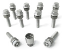 Hjulbultar inkl låsbultar M14x1.5 Sfärisk 14mm Säte rörlig kona , Längd 52/37mm H&R