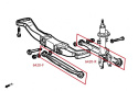 Alfa 156 97-07 / 147 00-10 / GT 03-10 Bakre Lateralstag Främre (Pillowball) - 2Delar/Set Hardrace