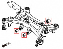 BMW E90-93 06-11 Diff-bussningar (Ej M3) (Förstärkta Gummibussningar) 3 Delar/Set Hardrace