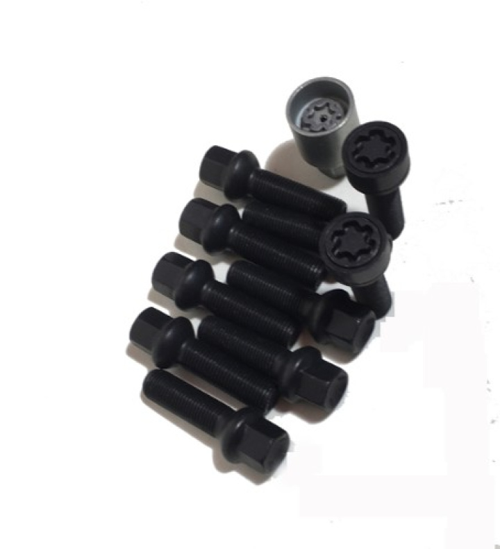HR-B1453102SET H&R Bultsats inkl låsbutar M14x1,5 Sfäriskt 14mm säte Svart, Längd 31mm i gruppen Välj bilmodell hos DDESIGN Scandinavia AB (HR-B1453102SET)