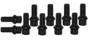 HR-B1453703paket hjulbultar 10st M14x1.5 Sfärsiska Svart, Längd 37mm 10 st bultar VAG