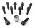 HR-B1454003SET H&R Bultsats inkl låsbutar M14x1,5 Sfäriskt 13mm säte. VAG Svart, Längd 40mm