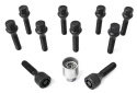 HR-B1454501SET H&R Bultsats inkl låsbutar M14x1.5 Konisk Svart, Längd 45mm