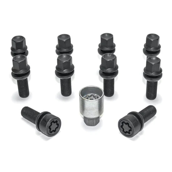 HR-B1454503SET (8st hjulbult, 2st låsbult) H&R M14x1,5 sfärisk 13mm säte rörlig aluminium kona Svart, Längd 45mm i gruppen Välj bilmodell hos DDESIGN Scandinavia AB (HR-B1454503SET)