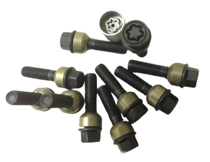 HR-B1456306SET H&R Bultsats inkl låsbutar M14x1,5 Sfäriskt 14mm säte rörlig aluminium kona Porsche Taycan Svart, Längd 63/48mm i gruppen Välj bilmodell hos DDESIGN Scandinavia AB (HR-B1456306SET)