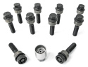 HR-B1457406SET H&R Bultsats inkl låsbutar M14x1,5 Sfäriskt 14mm säte rörlig aluminium kona Porsche Taycan Svart, Längd 74/59mm