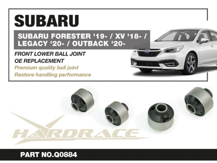 HR-Q0884 Subaru FORESTER 19- / XV 18- / LEGACY 20- / OUTBACK 20- Främre Nedre Länkarmsbussningar - Bakre (Förstärkta Gummibussningar) - 2Delar/Set Har