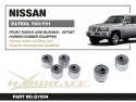 Nissan Patrol Y60 / Y61 / Toyota Land cruiser 1988-2007 Främre Radie-Stagsbussning - Axelsida Hardrace
