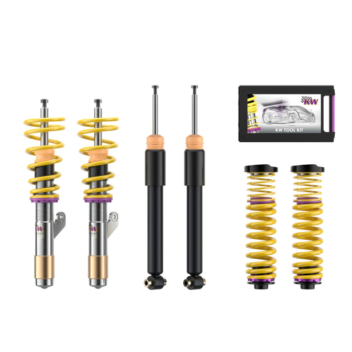 1022000J Coilovers Inox V1 KW Suspension i gruppen Välj bilmodell / BMW / 3-serie-4-serie (F30-F36) 11-19 / Chassi / Fjädring (F36) hos DDESIGN Scandinavia AB (KW-1022000J)