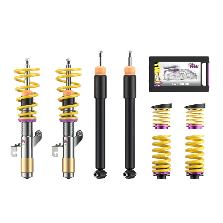 102200AE Coilovers Inox V1 (inkl. Cancellation Kit) KW Suspension i gruppen Välj bilmodell / BMW / 3-serie-4-serie (F30-F36) 11-19 / Chassi / Fjädring (F36) hos DDESIGN Scandinavia AB (KW-102200AE)