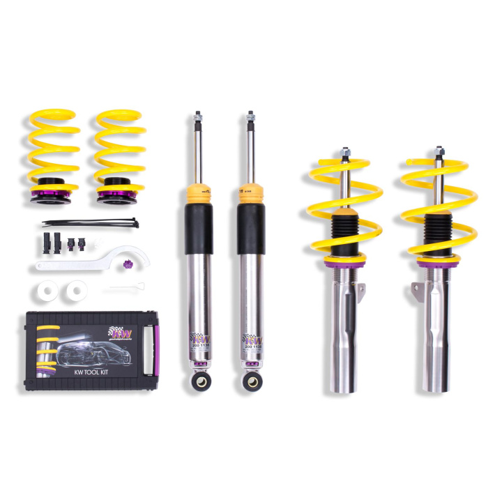 352200AH Coilovers Inox V3 (inkl. Cancellation Kit) KW Suspension i gruppen Välj bilmodell / Mini / Cooper (F55/56/57) 2014+ / Chassi Till Mini Cooper (F55/56/57) 2014+ hos DDESIGN Scandinavia AB (KW-352200AH)