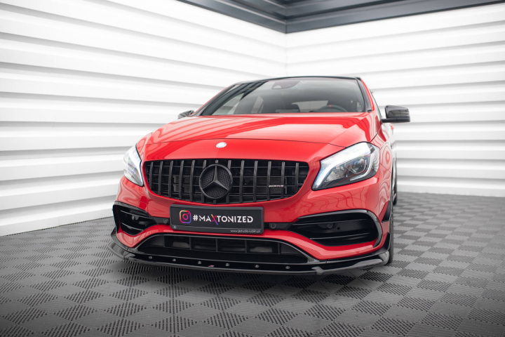 ME-A-176F-AMG-AERO-FD1G Mercedes A45 Aero W176 Facelift 2015-2018 Frontsplitter V.1 Maxton Design