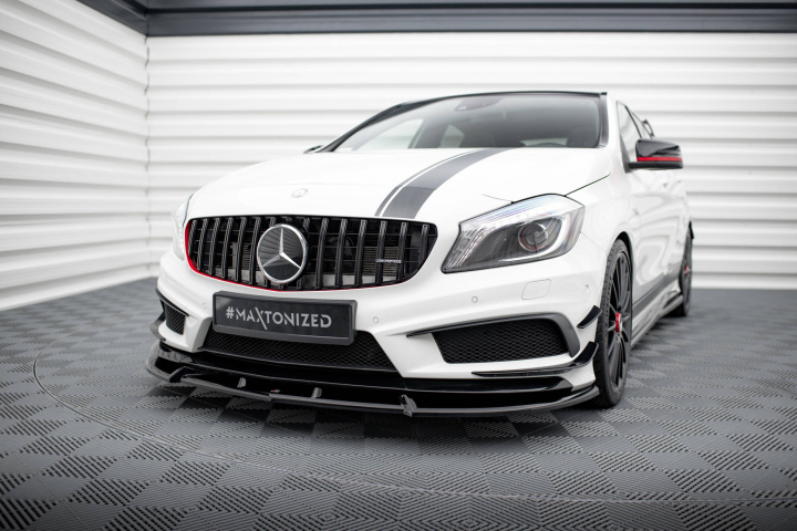 Mercedes-Benz A45 AMG W176 2012-2015 Frontsplitter V.1 Maxton Design i gruppen Välj bilmodell / Mercedes Benz / A-Klass 12-18 (W176) / Styling hos DDESIGN Scandinavia AB (ME-A45-W176-FD1G)