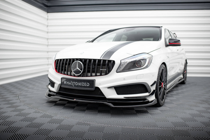 Mercedes-Benz A45 AMG W176 2012-2015 Frontsplitter V.2 Maxton Design i gruppen Välj bilmodell / Mercedes Benz / A-Klass 12-18 (W176) / Styling hos DDESIGN Scandinavia AB (ME-A45-W176-FD2G)