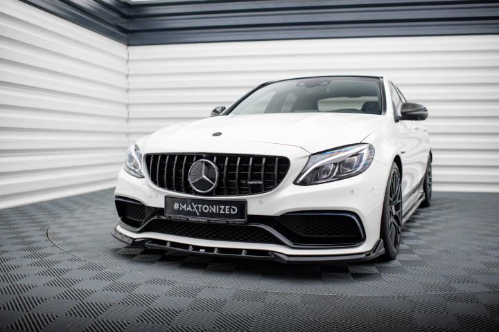 Mercedes-AMG C63 W205 / S205 2015-2018 Frontsplitter V.2 Maxton Design i gruppen Välj bilmodell / Mercedes Benz / C-Class 15-21 (W205) / Styling hos DDESIGN Scandinavia AB (ME-C-205-63-FD1G)