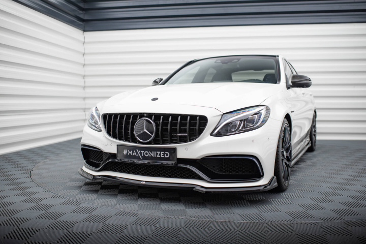 Mercedes-AMG C63 W205 / S205 2015-2018 Frontsplitter V.3 Maxton Design i gruppen Välj bilmodell / Mercedes Benz / C-Class 15-21 (W205) / Styling hos DDESIGN Scandinavia AB (ME-C-205-63-FD2G)
