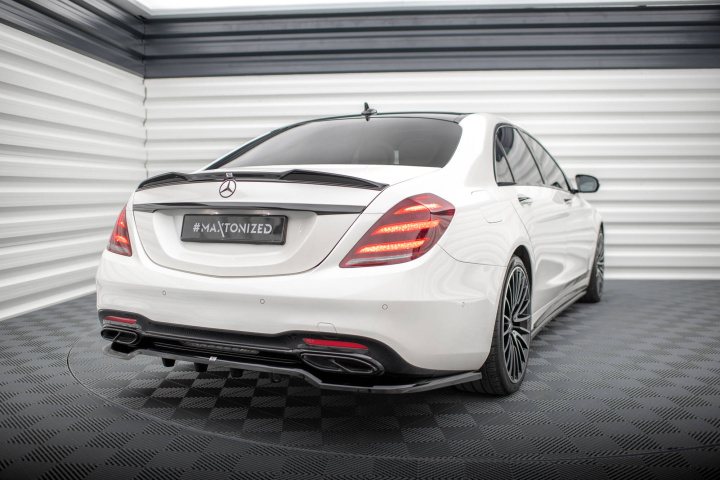 Mercedes S-Klass AMG-Line W222 Facelift 2017-2020 Bakre Splitter / Diffuser med Splitters V.1 Maxton Design i gruppen Välj bilmodell / Mercedes Benz / S-Class 13-20 (W222) hos DDESIGN Scandinavia AB (ME-S-222F-AMGLINERD1GRD2G)