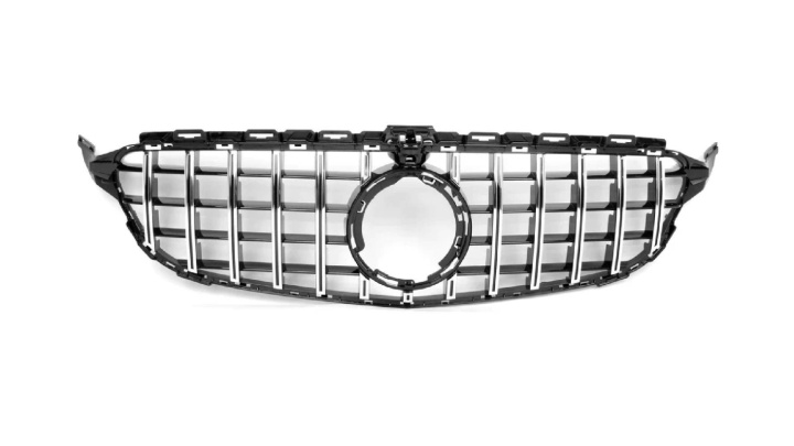 MERCEDES C-Class W205 2014-2021 Svart/Krom Panamericana Sportgrill GT-Look i gruppen Välj bilmodell / Mercedes Benz / C-Class 15-21 (W205) / Styling hos DDESIGN Scandinavia AB (ME358002)