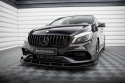 Mercedes-Benz A AMG-Line W176 Facelift 2015-2018 Street Pro Frontläpp / Frontsplitter + Flaps Svart/Röd + Blanka Flaps Maxton Design