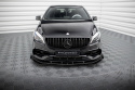 Mercedes-Benz A AMG-Line W176 Facelift 2015-2018 Street Pro Frontläpp / Frontsplitter + Flaps Svart/Röd + Blanka Flaps Maxton Design