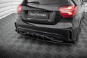 Mercedes-Benz A AMG-Line W176 Facelift 2015-2018 Street Pro Bakre Sidoextensions + Flaps Svart/Röd + Blanka Flaps Maxton Design