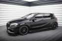Mercedes-Benz A AMG-Line W176 Facelift 2015-2018 Street Pro Sidoextensions + Flaps Svart/Röd + Blanka Flaps Maxton Design