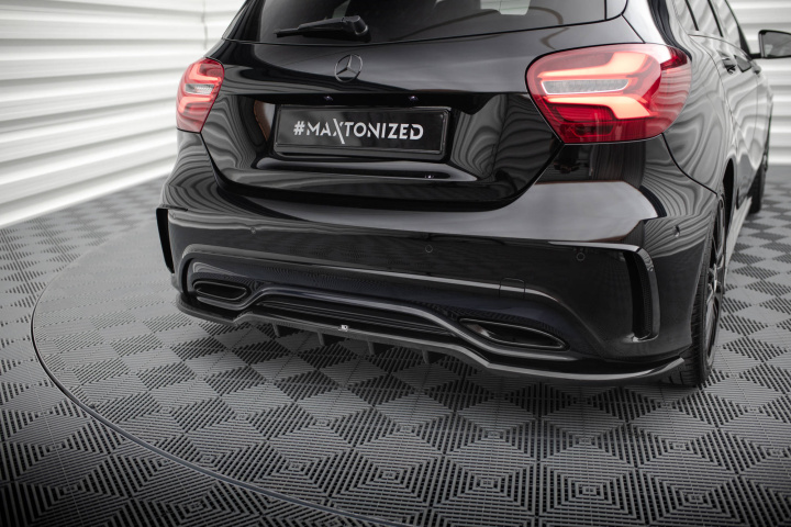 Mercedes A-Klass AMG-Line W176 Facelift 2015-2018 Bakre Splitter / Diffuser Maxton Design i gruppen Välj bilmodell / Mercedes Benz / A-Klass 12-18 (W176) / Styling hos DDESIGN Scandinavia AB (MEA176FAMGLINERD1GRD2G)