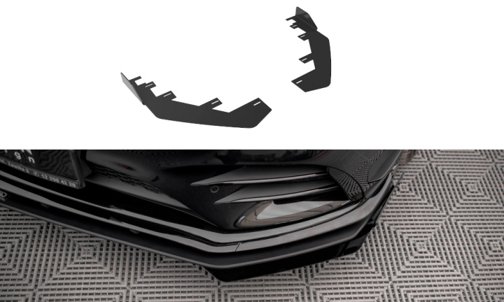 Mercedes A35 AMG / AMG-Line (Aero Pack) W177 2018+ Add-On Splitters Maxton Design i gruppen Välj bilmodell / Mercedes Benz / A-Klass 18+ (W177) hos DDESIGN Scandinavia AB (MEA17735CNC-FSF1G)