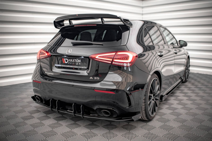 Mercedes A35 AMG Hatchback Aero Pack W177 2018-2023 Street Pro Bakre Diffuser + Flaps Svart/Röd + Blanka Flaps Maxton Design i gruppen Välj bilmodell / Mercedes Benz / A-Klass 18+ (W177) hos DDESIGN Scandinavia AB (MEA17735CNC-RS1BBRBIRSF1G)