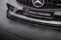 Mercedes-AMG C43 Coupe / Cabrio C205 Facelift / A205 Facelift 2018-2021 Street Pro Frontläpp / Frontsplitter + Flaps Svart/Röd + Blanka Flaps Maxton Design
