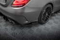 Mercedes-AMG C63 Sedan / Estate W205 Facelift 2018-2021 Street Pro Bakre Sidoextensions + Flaps Svart/Röd + Blanka Flaps Maxton Design