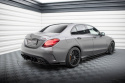 Mercedes-AMG C63 Sedan / Estate W205 Facelift 2018-2021 Street Pro Bakre Sidoextensions + Flaps Svart/Röd + Blanka Flaps Maxton Design