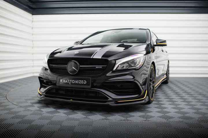 Mercedes-AMG CLA 45 Aero C117 Facelift 2017-2019 Frontläpp / Frontsplitter V.4 Maxton Design i gruppen Välj bilmodell / Mercedes Benz / CLA-Class 13-19 (C117) / Styling hos DDESIGN Scandinavia AB (MECLA11745AMGAEROFD2G)