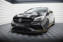 Mercedes-AMG CLA 45 Aero C117 Facelift 2017-2019 Street Pro Frontläpp / Frontsplitter + Flaps Svart/Röd + Blanka Flaps Maxton Design
