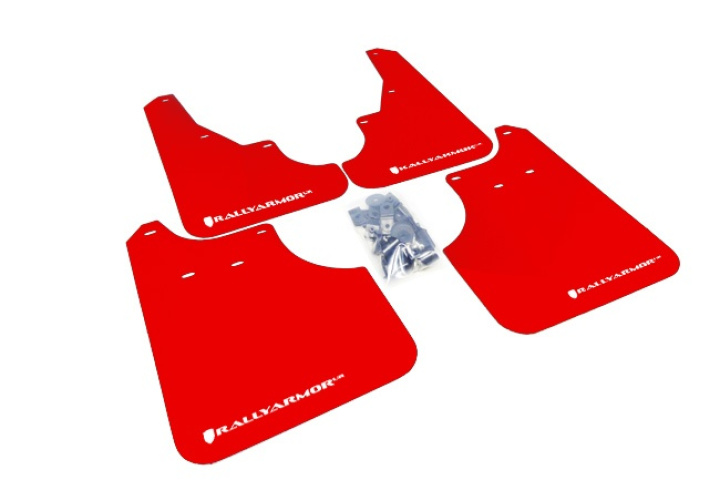 MF11-UR-RDWH 09-13 Forester UR Röda Stänkskydd Vit Logo Rally Armor